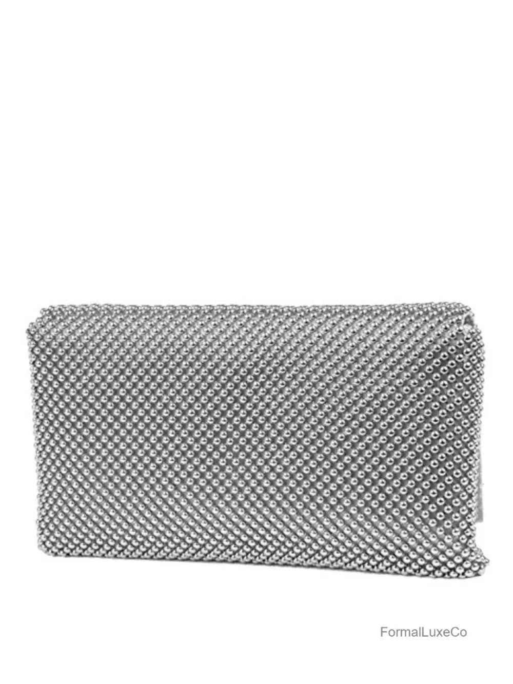 Sparkly Mesh Evening Clutch with Removable Chain Strap Turn Lock